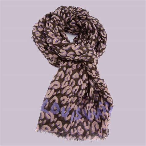 louis vuitton blue leopard print scarf|More.